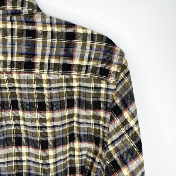 Everlane The Brushed Flannel Shirt Beech Plaid Button Down Brown Gray Soft Sz M - Picture 6 of 8